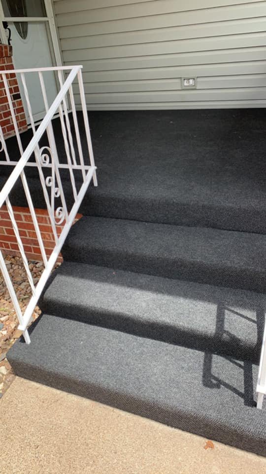 outdoor carpet on stairs