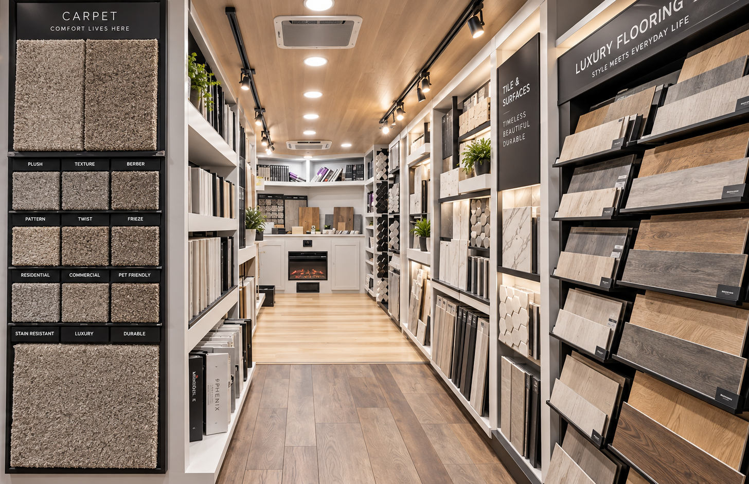Example of the flooring mobile showroom interior